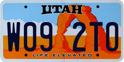 UT license plate W092TO