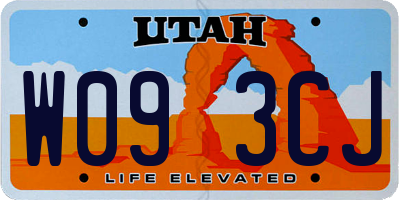 UT license plate W093CJ