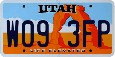 UT license plate W093FP