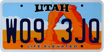 UT license plate W093JQ
