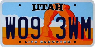 UT license plate W093WM