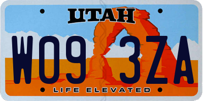 UT license plate W093ZA