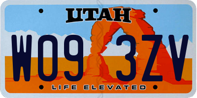 UT license plate W093ZV