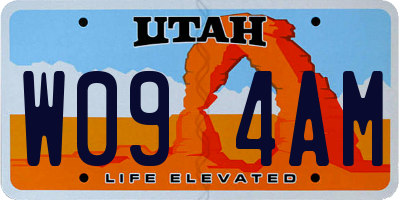 UT license plate W094AM