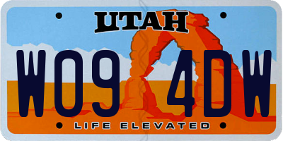 UT license plate W094DW