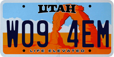 UT license plate W094EM