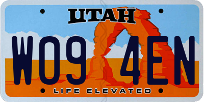 UT license plate W094EN