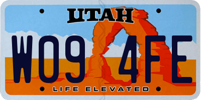 UT license plate W094FE