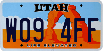UT license plate W094FF