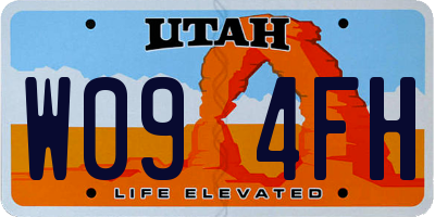 UT license plate W094FH