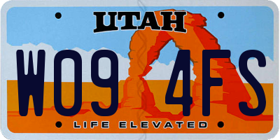 UT license plate W094FS