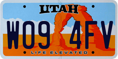 UT license plate W094FV