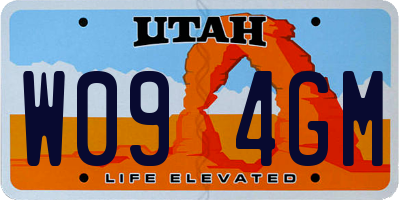UT license plate W094GM