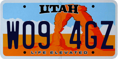 UT license plate W094GZ