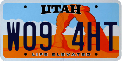 UT license plate W094HT