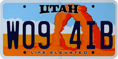UT license plate W094IB