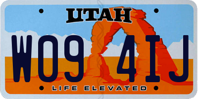 UT license plate W094IJ