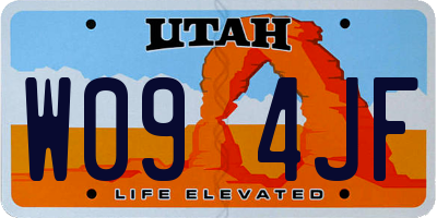 UT license plate W094JF