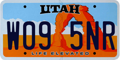 UT license plate W095NR