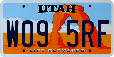 UT license plate W095RF