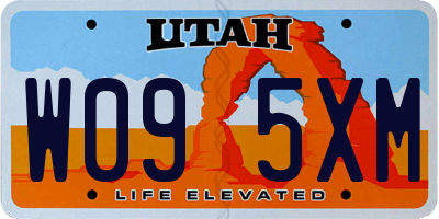 UT license plate W095XM