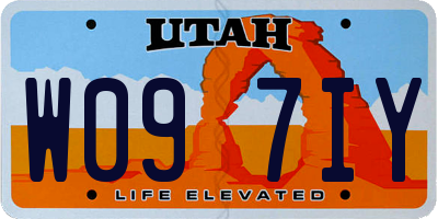 UT license plate W097IY