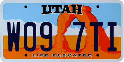 UT license plate W097TI