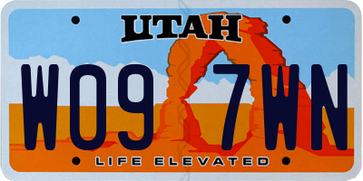 UT license plate W097WN