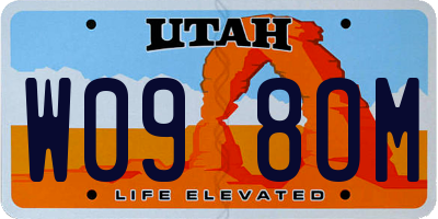 UT license plate W098OM