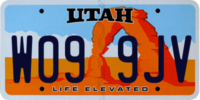 UT license plate W099JV