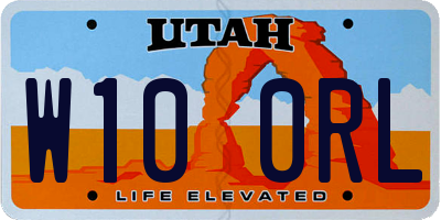 UT license plate W100RL