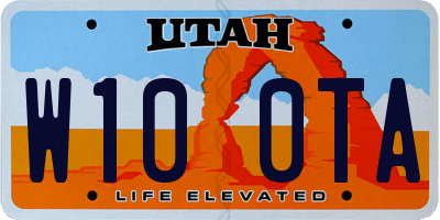 UT license plate W100TA