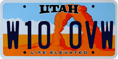 UT license plate W100VW
