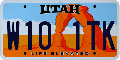 UT license plate W101TK