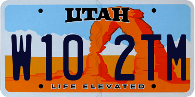 UT license plate W102TM