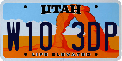 UT license plate W103DP