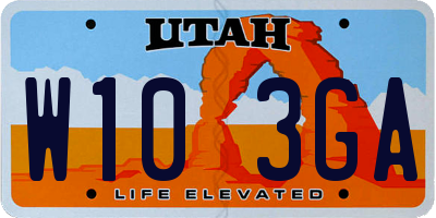 UT license plate W103GA