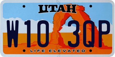 UT license plate W103QP