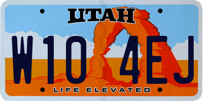 UT license plate W104EJ