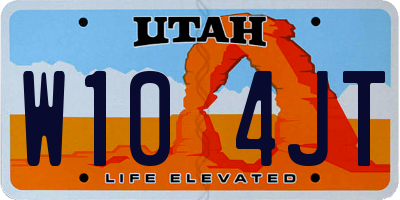 UT license plate W104JT