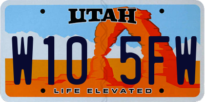 UT license plate W105FW