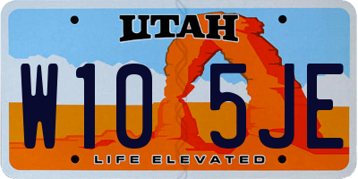 UT license plate W105JE