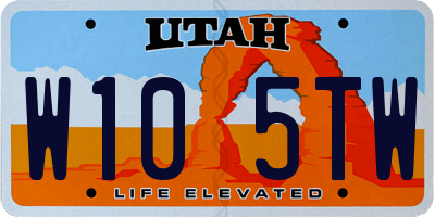 UT license plate W105TW