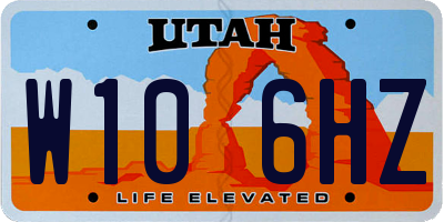 UT license plate W106HZ