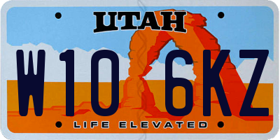 UT license plate W106KZ