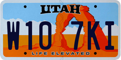 UT license plate W107KI