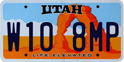 UT license plate W108MP
