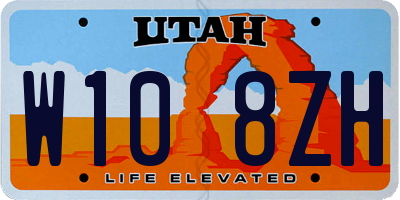 UT license plate W108ZH