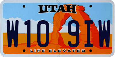 UT license plate W109IW