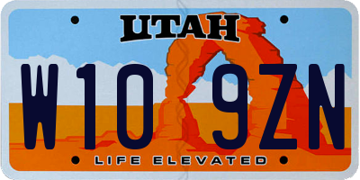 UT license plate W109ZN